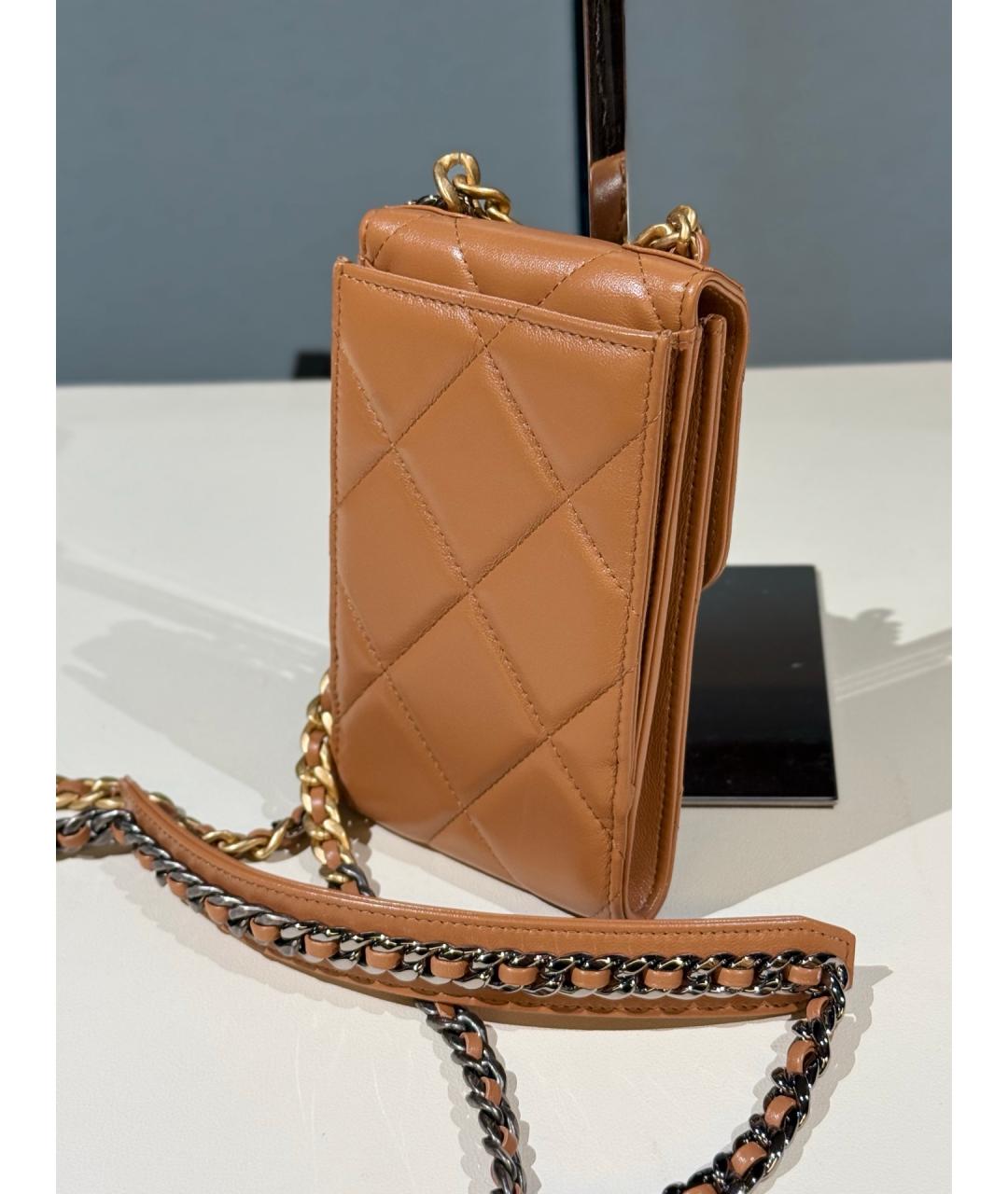 CHANEL Оранжевая кожаная сумка через плечо, фото 5