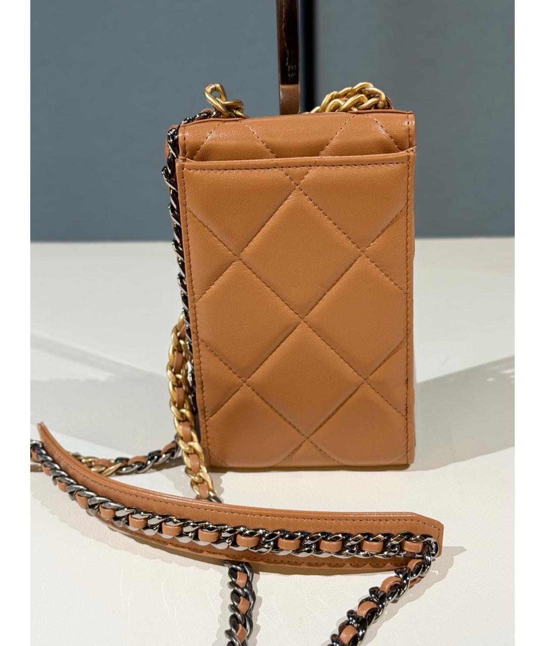 CHANEL Оранжевая кожаная сумка через плечо, фото 4