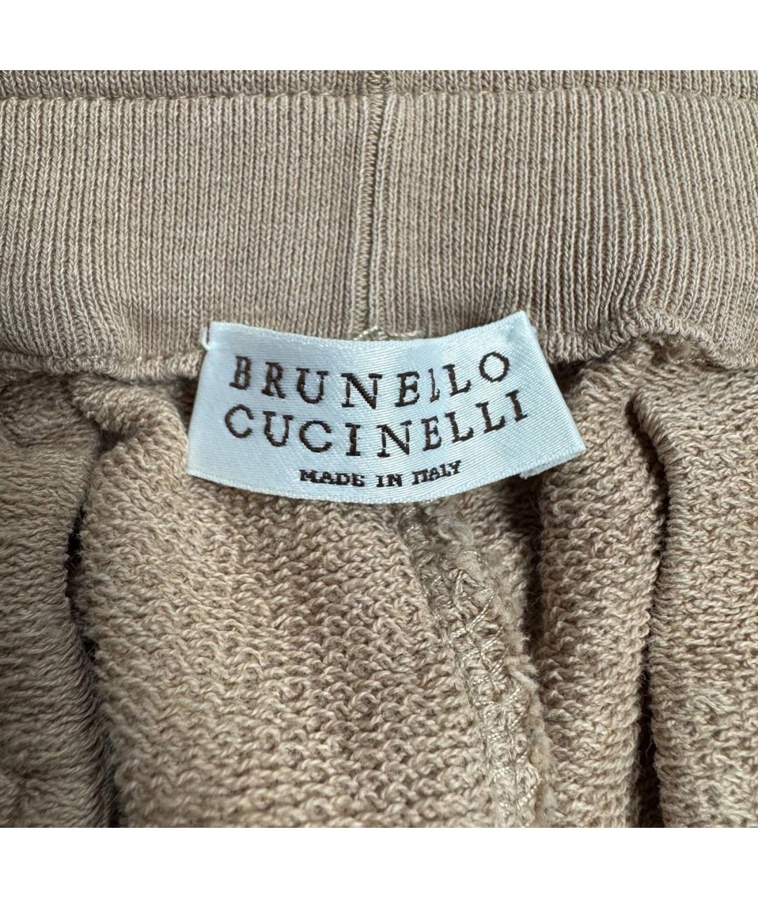 BRUNELLO CUCINELLI Бежевые хлопковые повседневные брюки, фото 5