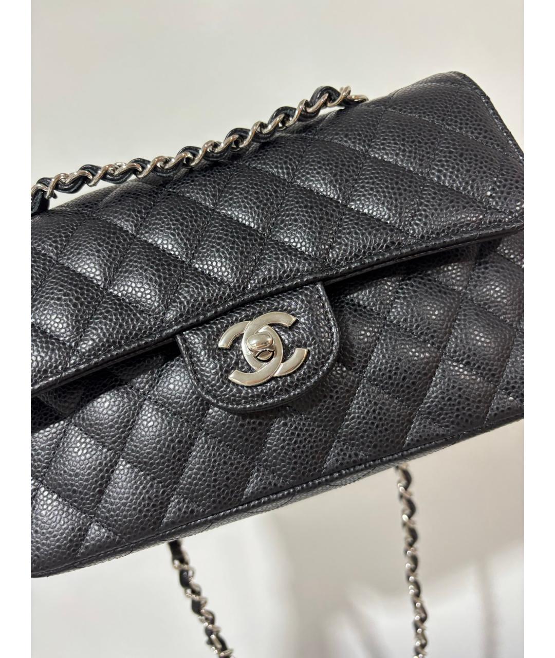 CHANEL Черная кожаная сумка через плечо, фото 6
