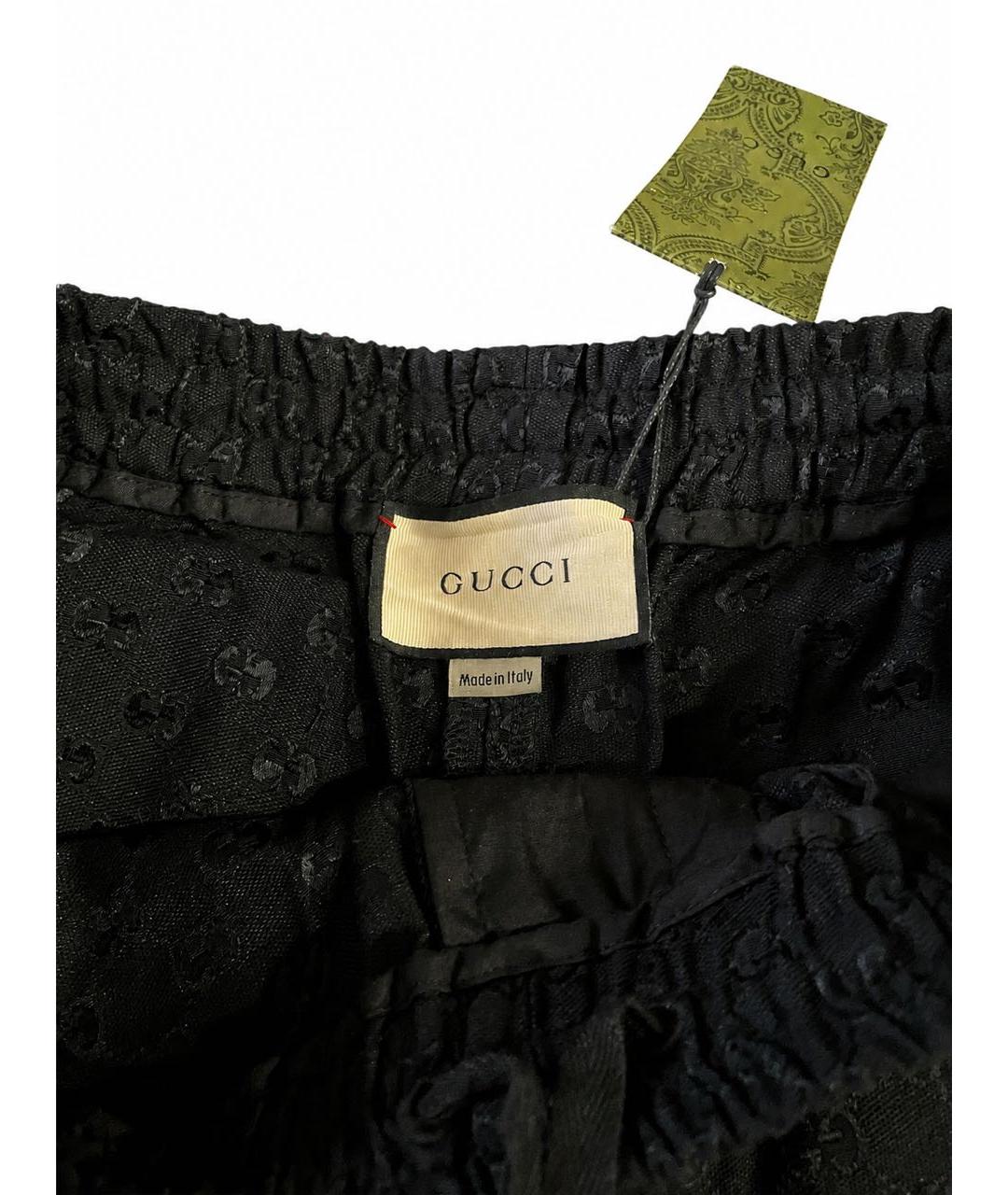 GUCCI Черные хлопко-эластановые шорты, фото 4