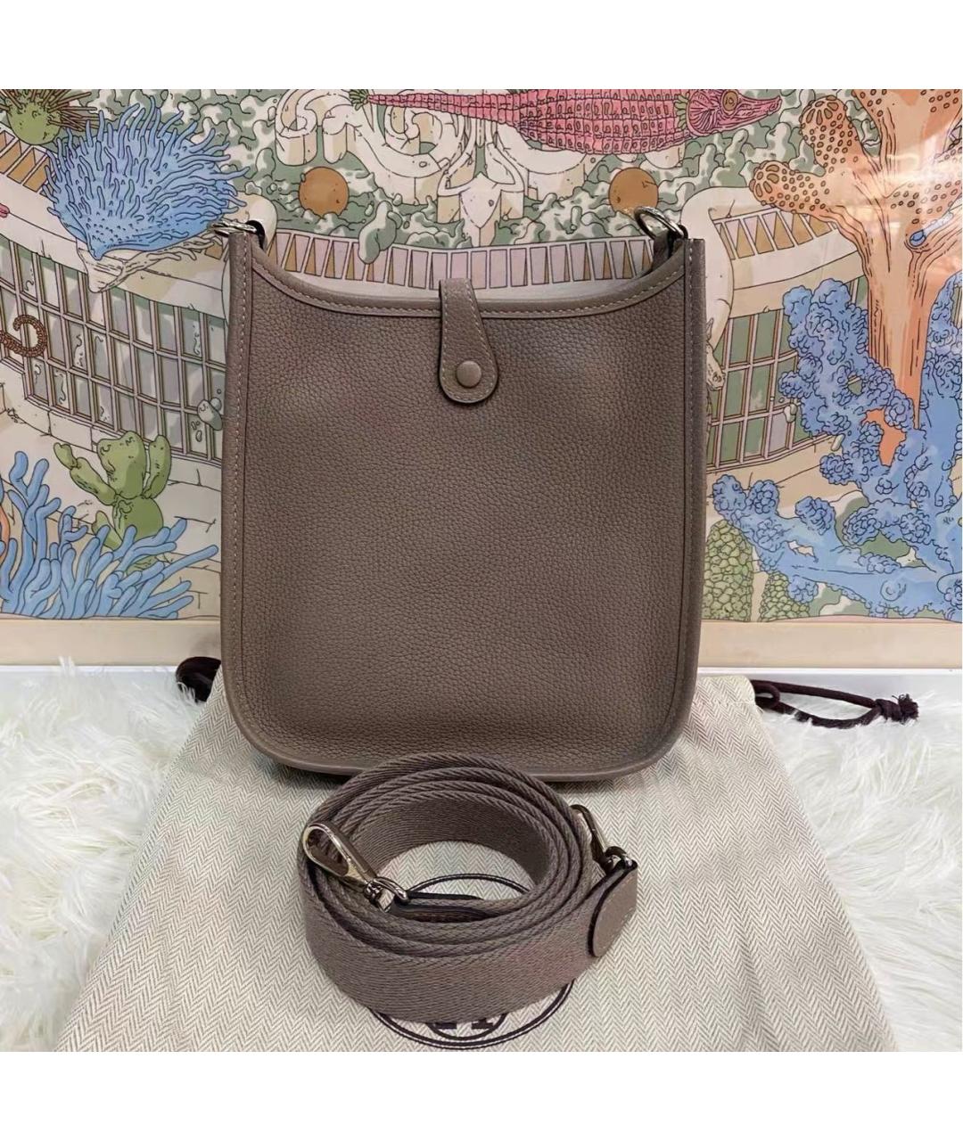 HERMES Бежевая кожаная сумка через плечо, фото 2