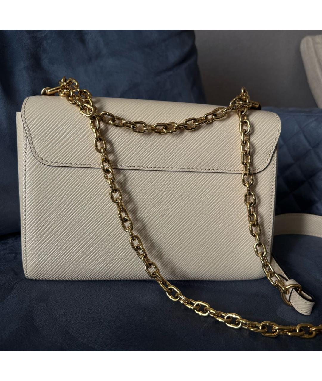 LOUIS VUITTON Белая кожаная сумка через плечо, фото 3