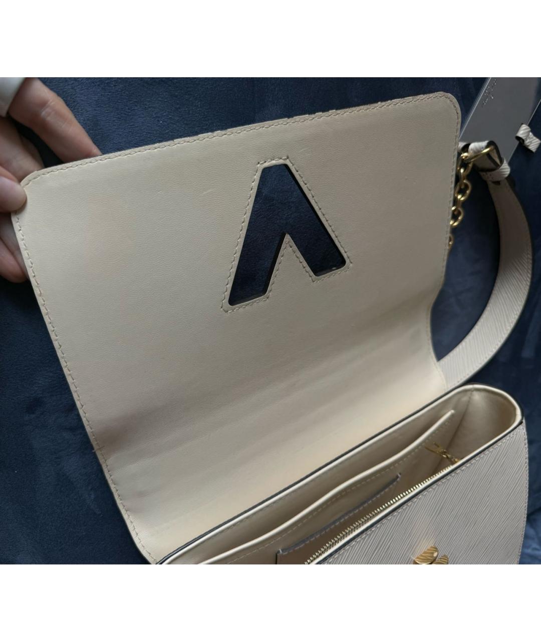 LOUIS VUITTON Белая кожаная сумка через плечо, фото 5