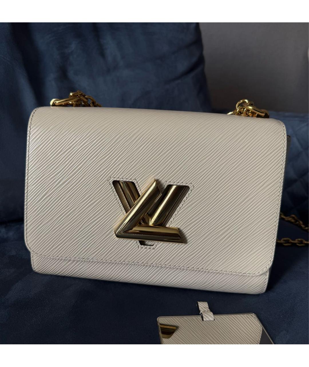 LOUIS VUITTON Белая кожаная сумка через плечо, фото 8