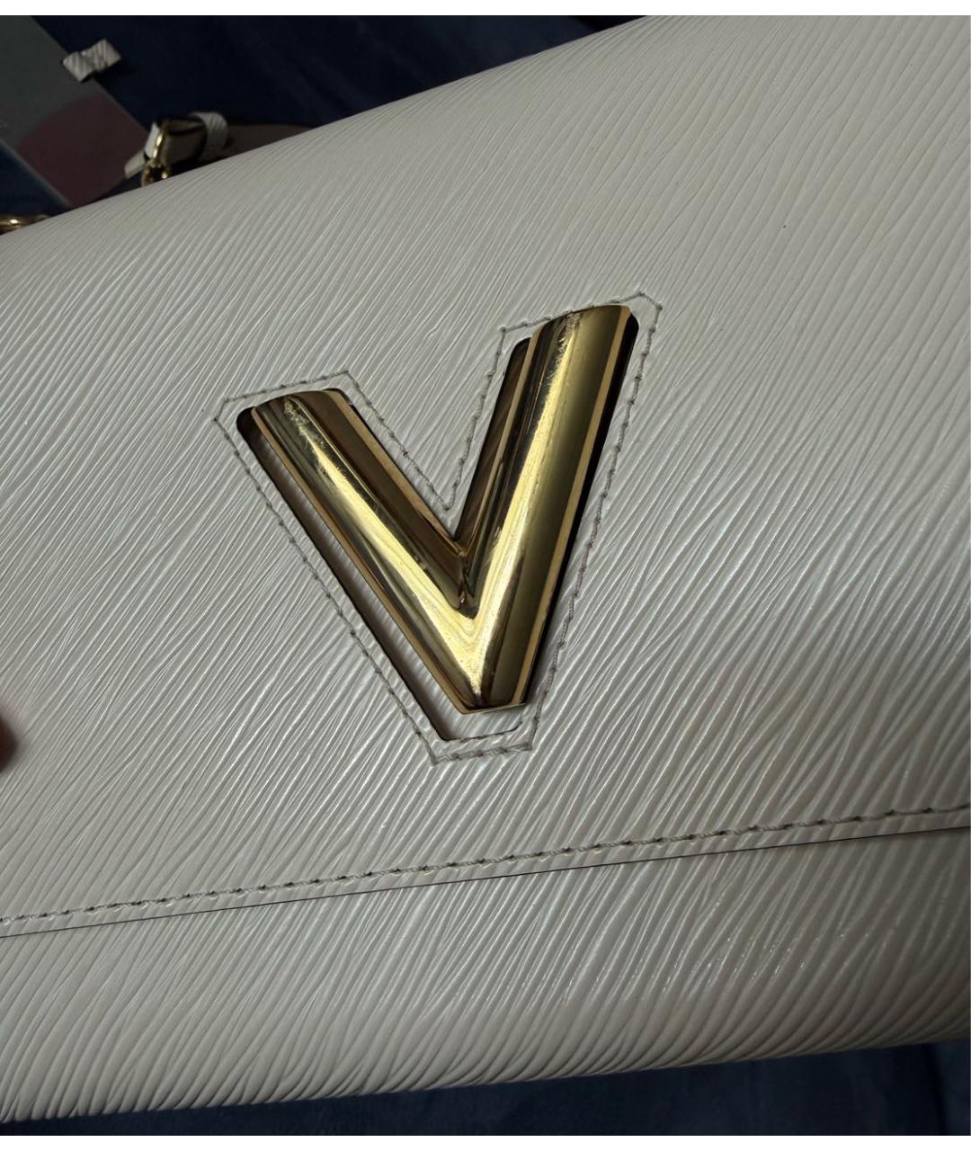 LOUIS VUITTON Белая кожаная сумка через плечо, фото 6