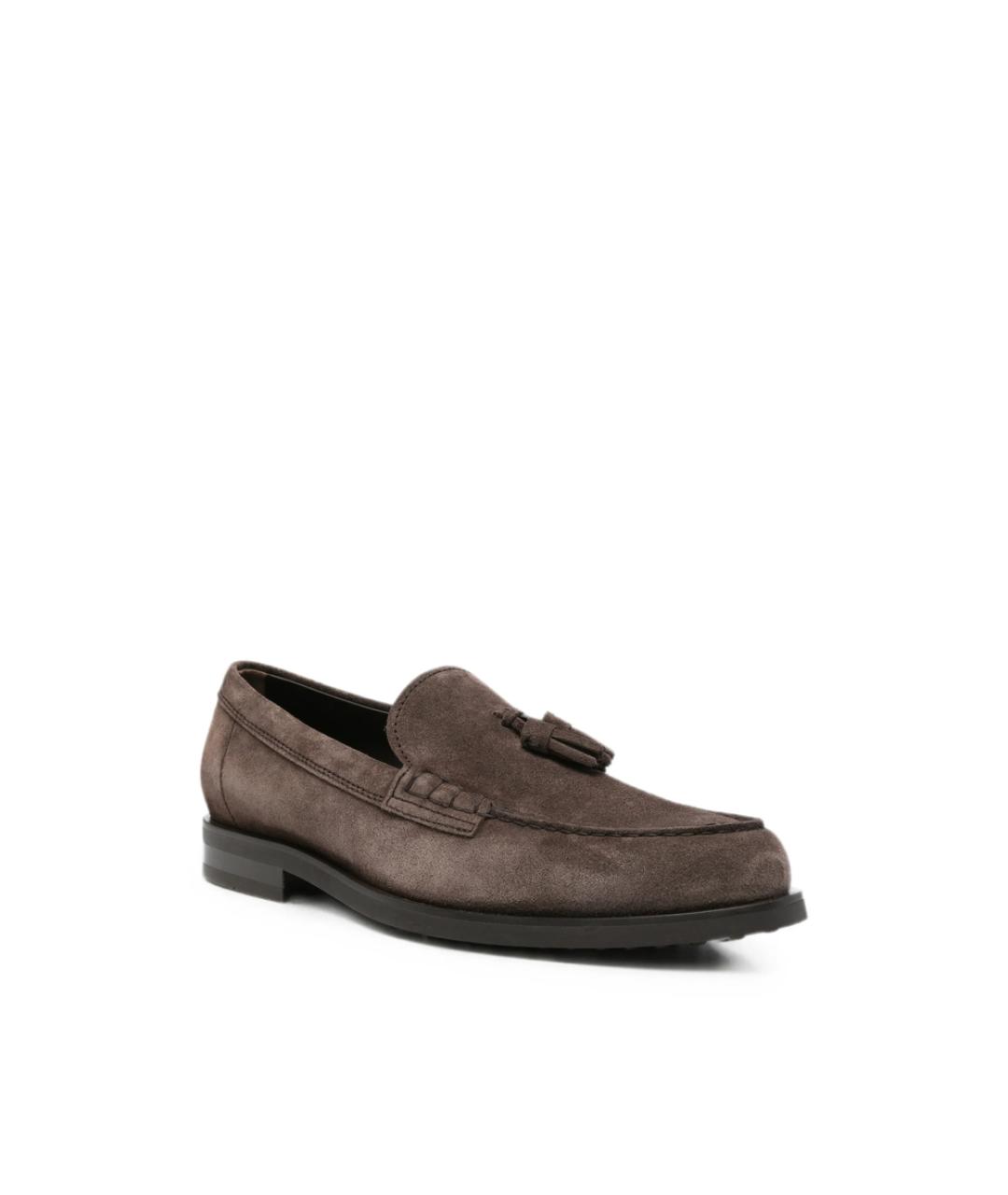 TOD'S Коричневые замшевые лоферы, фото 4