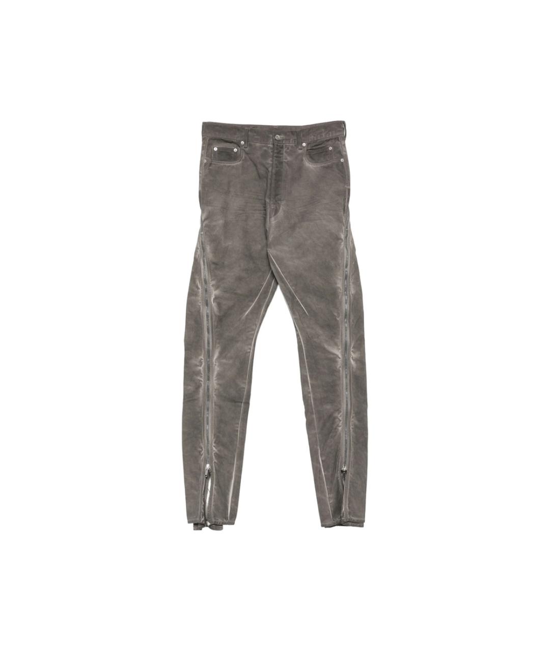 RICK OWENS DRKSHDW Серые хлопковые прямые джинсы, фото 1