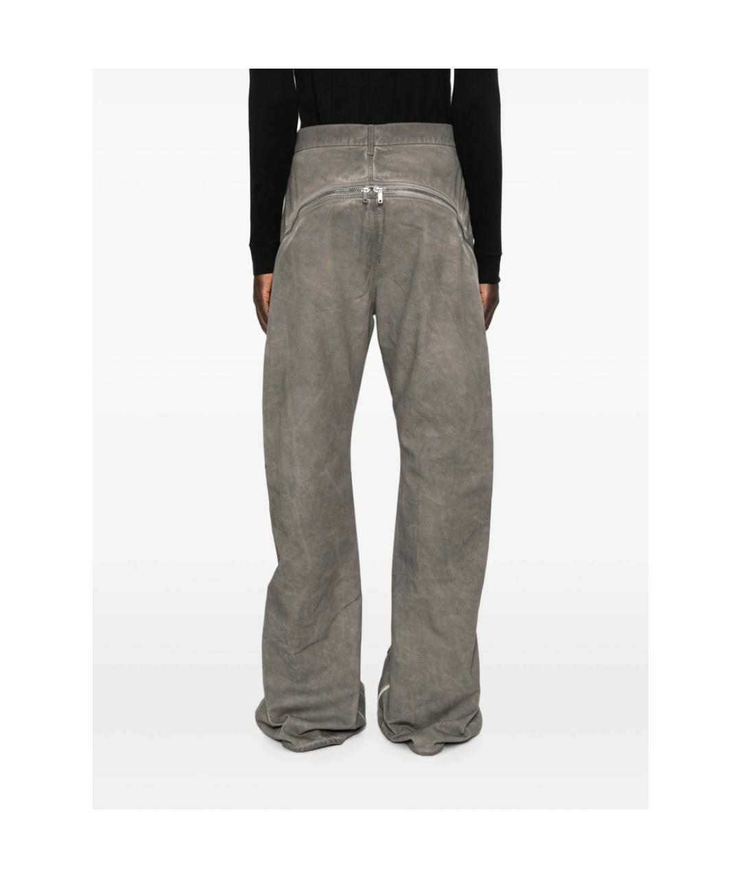 RICK OWENS DRKSHDW Серые хлопковые прямые джинсы, фото 5