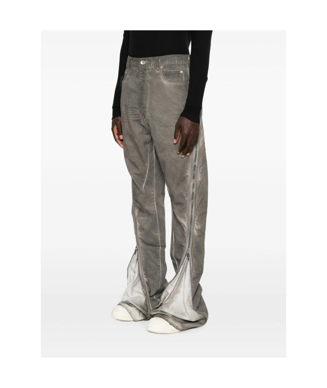 RICK OWENS DRKSHDW Серые хлопковые прямые джинсы, фото 3