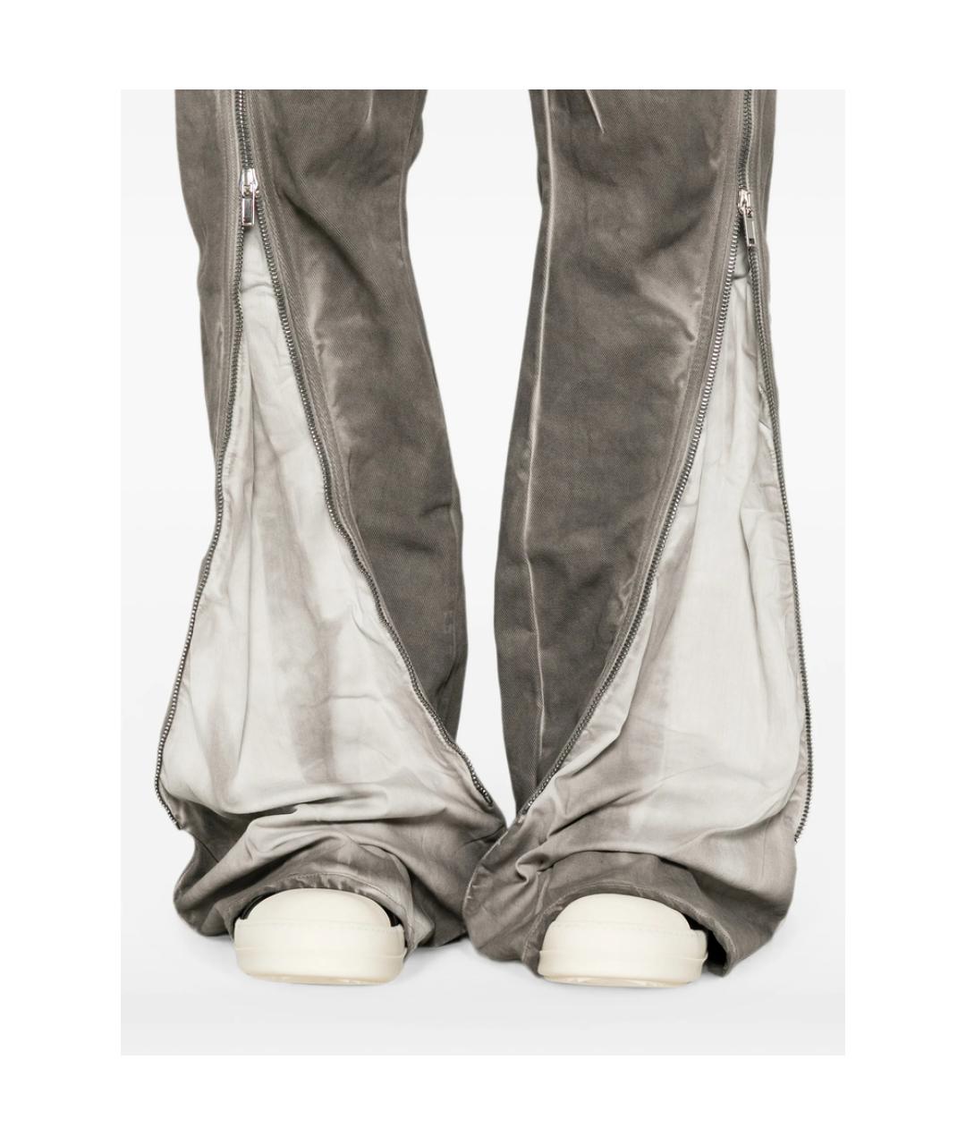RICK OWENS DRKSHDW Серые хлопковые прямые джинсы, фото 4