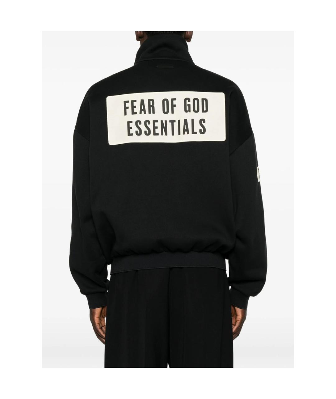 FEAR OF GOD ESSENTIALS Черная хлопковая спортивная куртка, фото 2