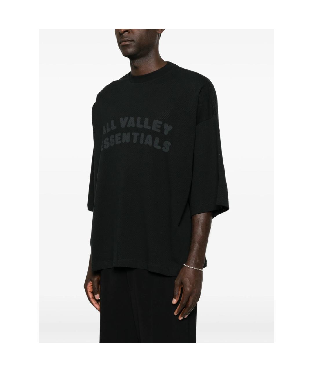 FEAR OF GOD ESSENTIALS Черная хлопковая футболка, фото 3