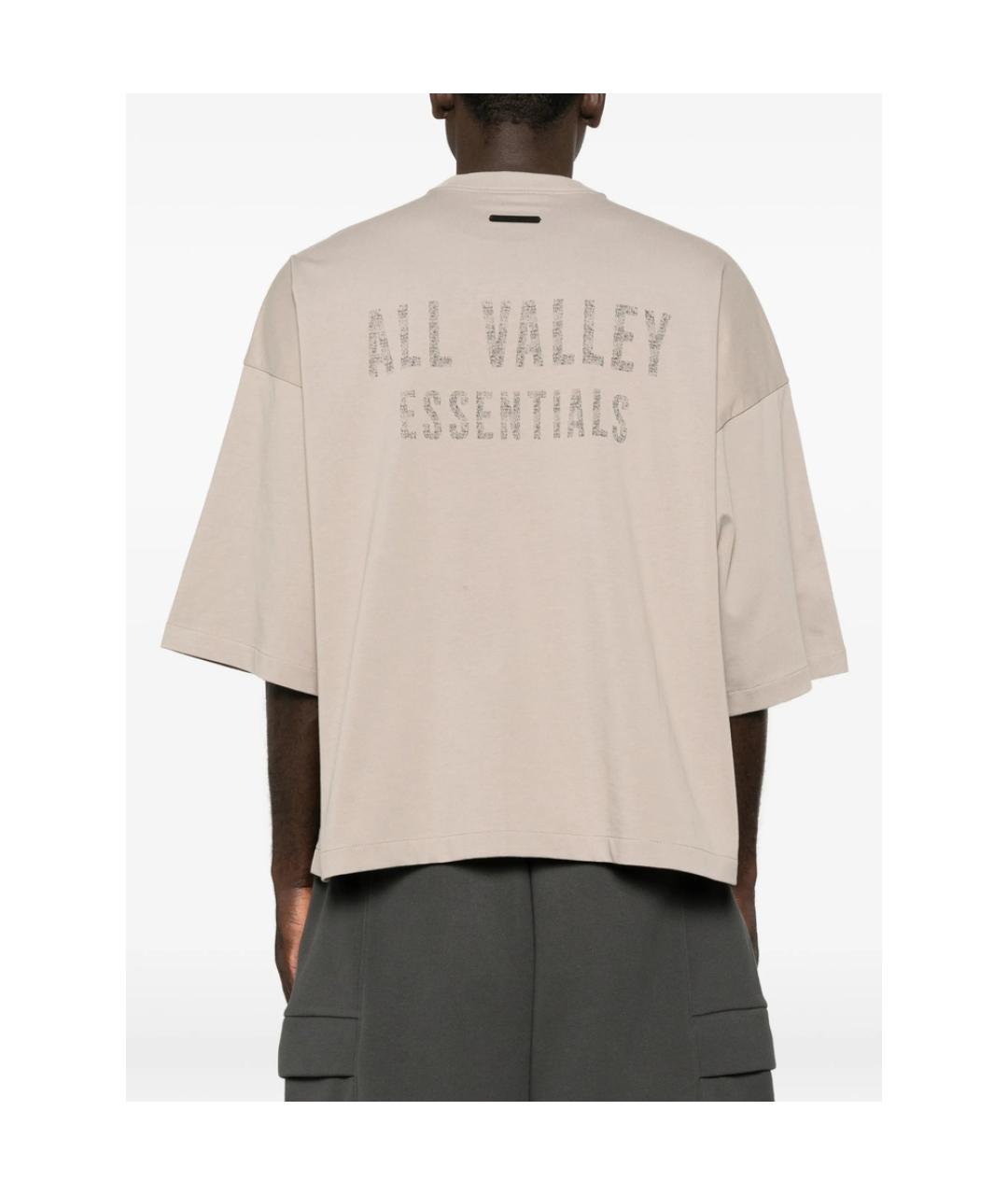 FEAR OF GOD ESSENTIALS Бежевая хлопковая футболка, фото 2