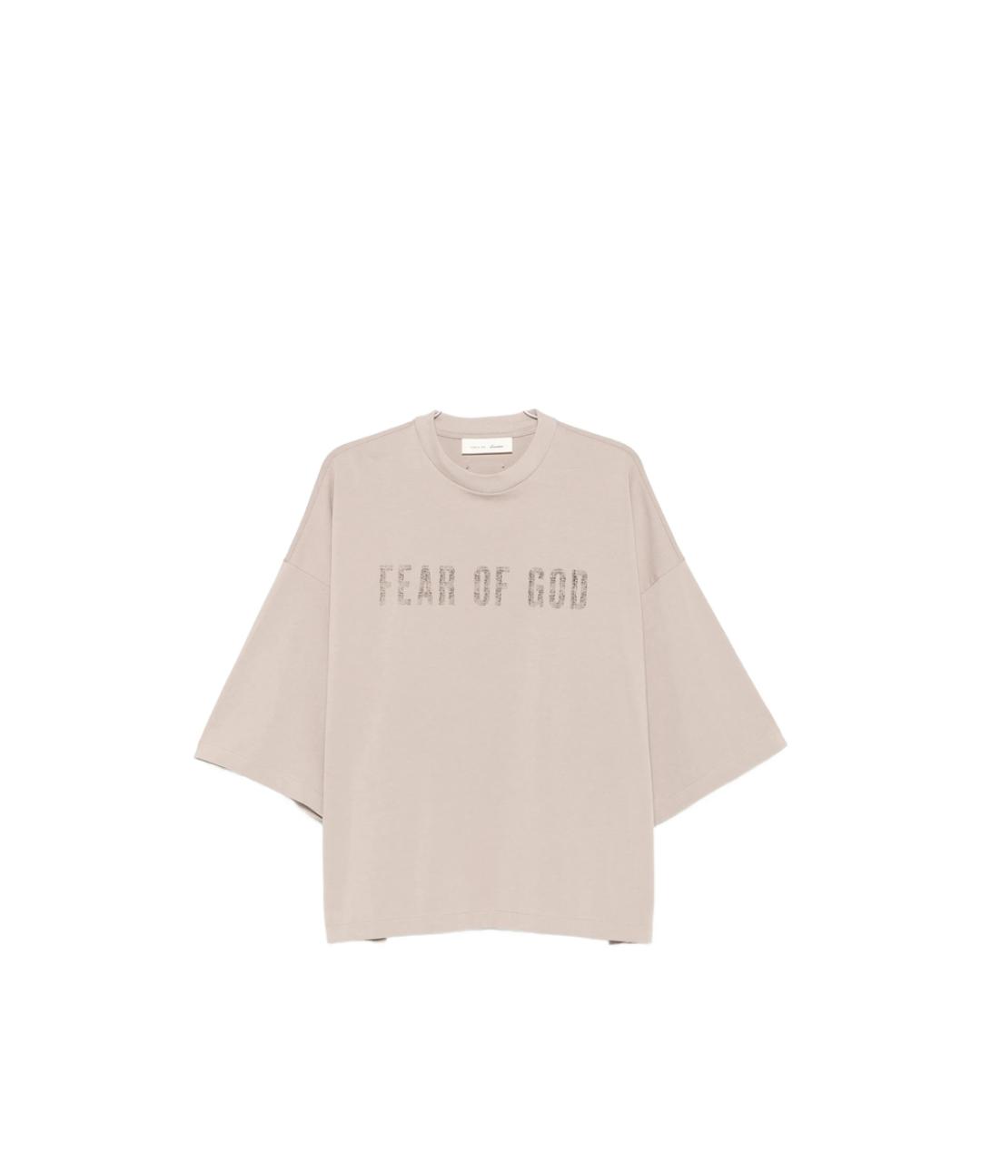 FEAR OF GOD ESSENTIALS Бежевая хлопковая футболка, фото 1