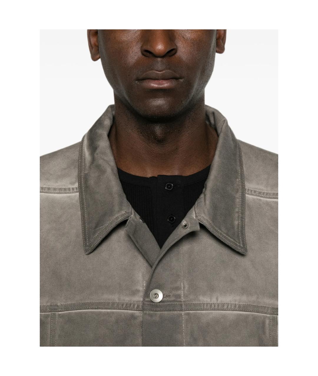 RICK OWENS DRKSHDW Серая хлопковая куртка, фото 3