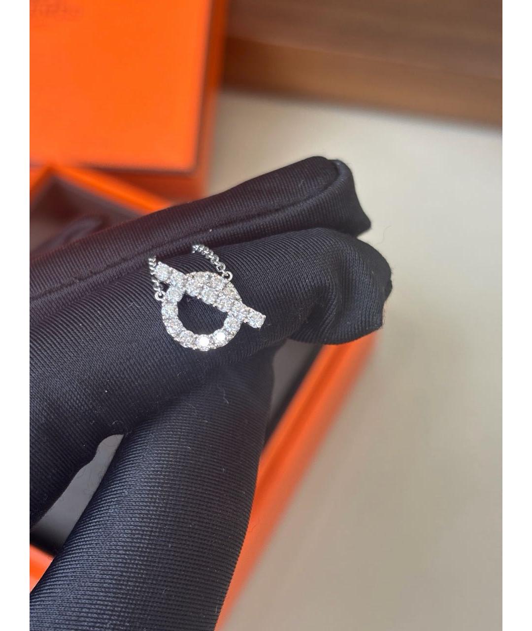 HERMES Серебряное колье из белого золота, фото 4