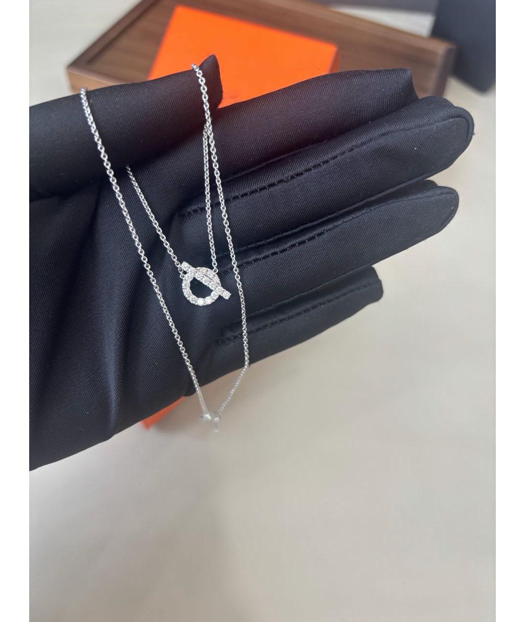 HERMES Серебряное колье из белого золота, фото 3