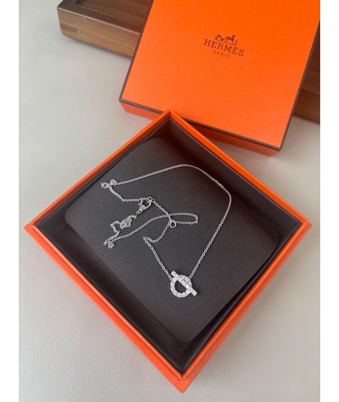 HERMES Серебряное колье из белого золота, фото 2