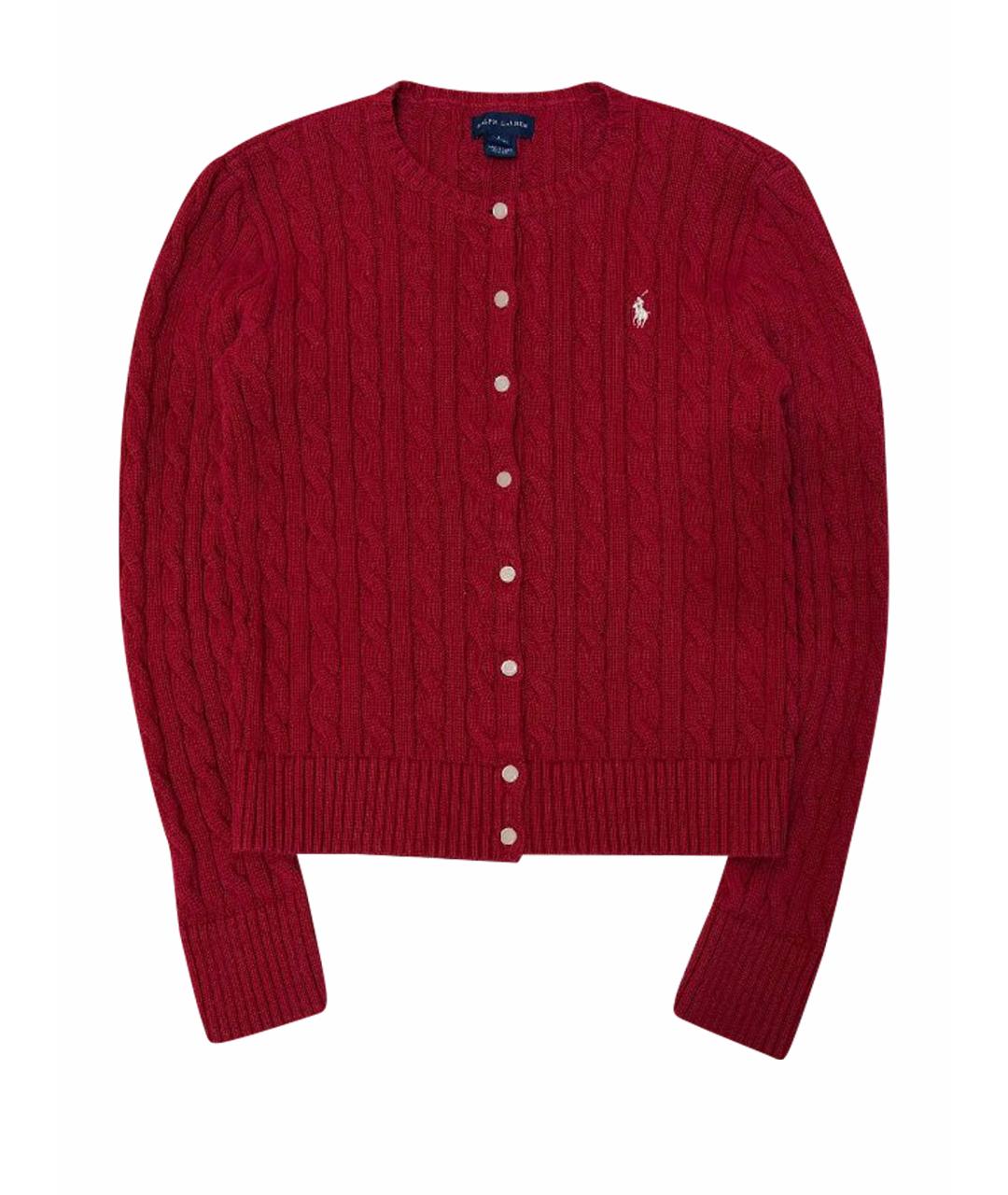 POLO RALPH LAUREN Бордовый хлопковый кардиган, фото 1