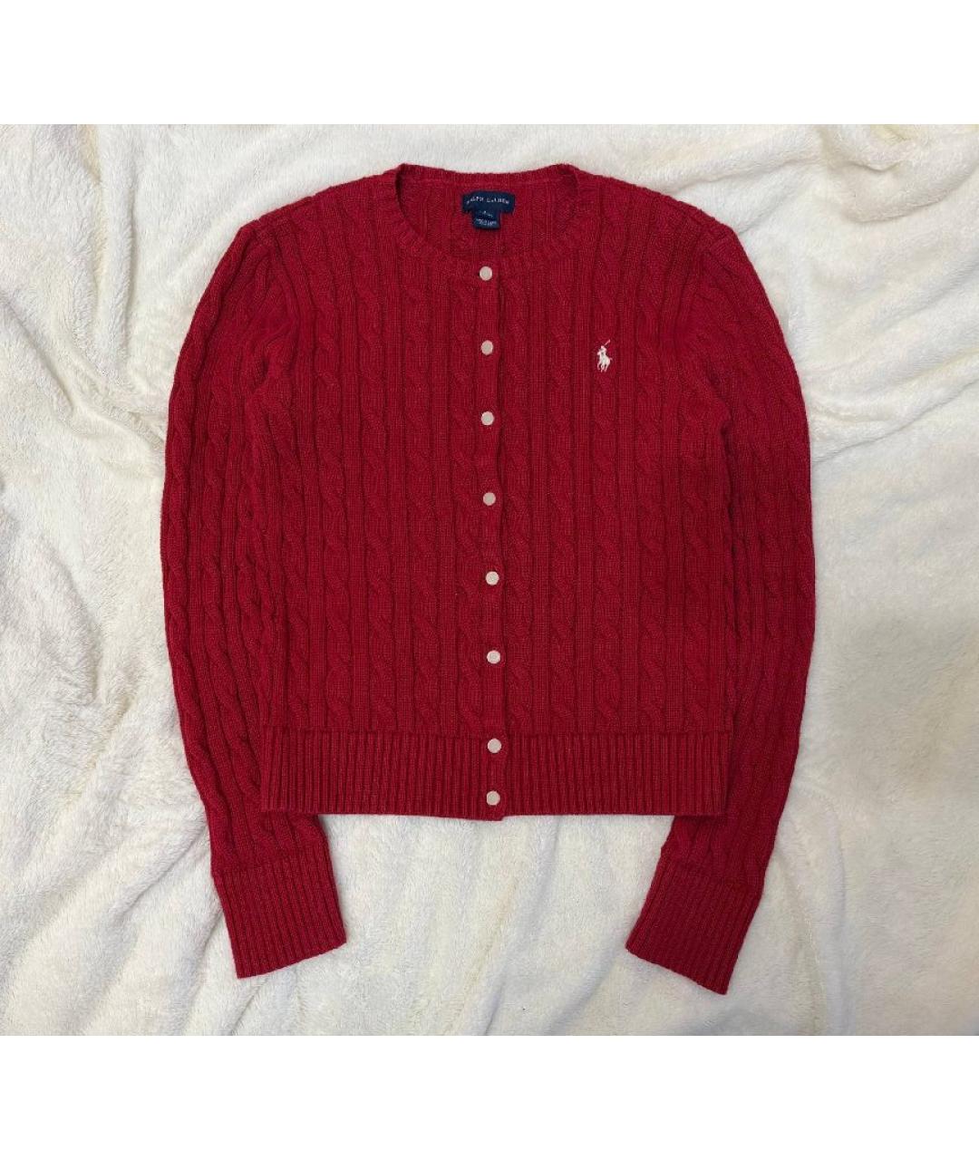 POLO RALPH LAUREN Бордовый хлопковый кардиган, фото 10