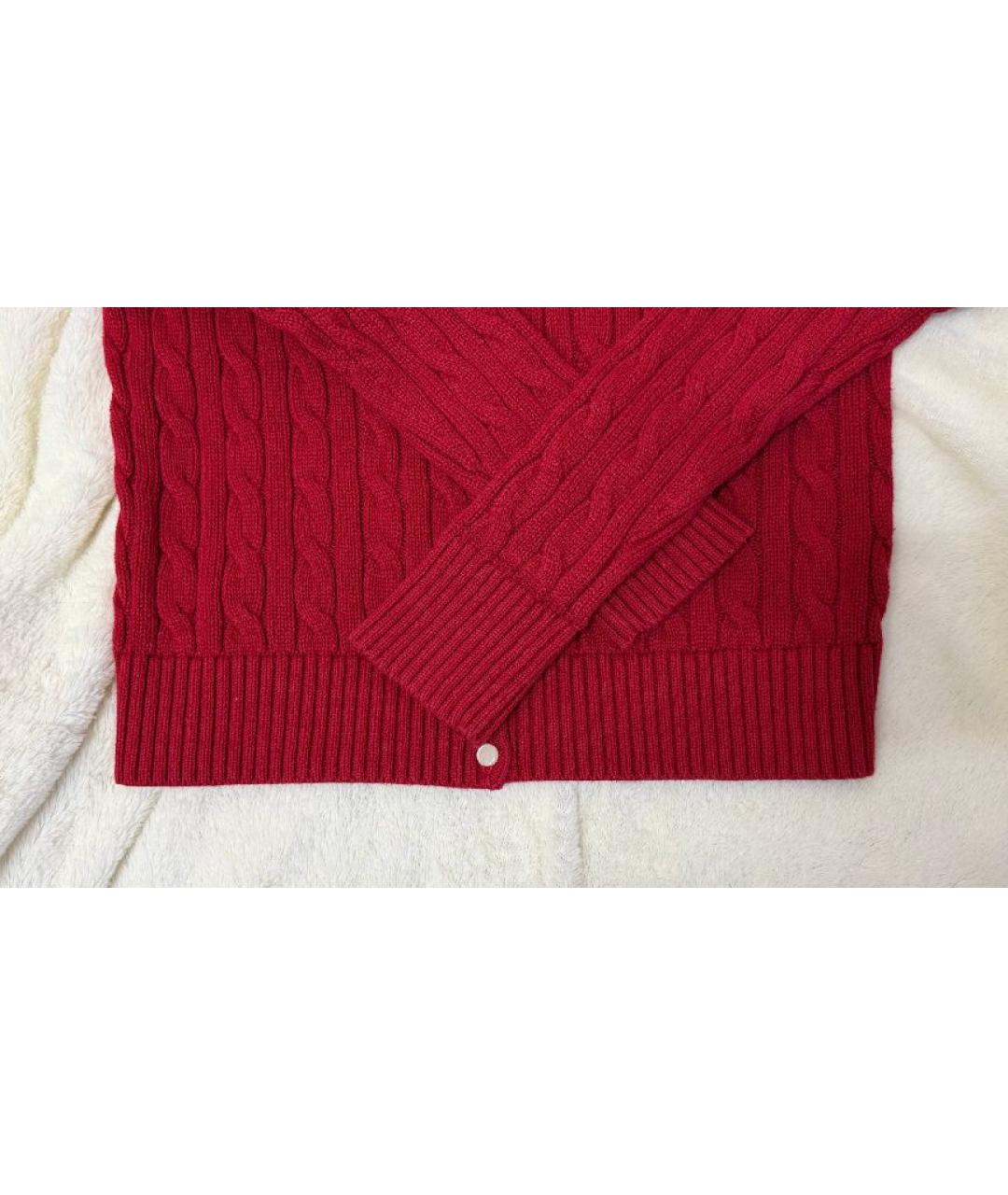 POLO RALPH LAUREN Бордовый хлопковый кардиган, фото 6