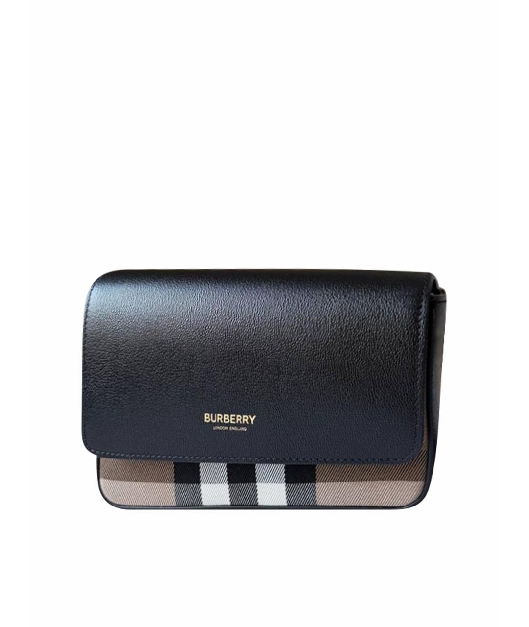 BURBERRY Черная кожаная сумка через плечо, фото 1