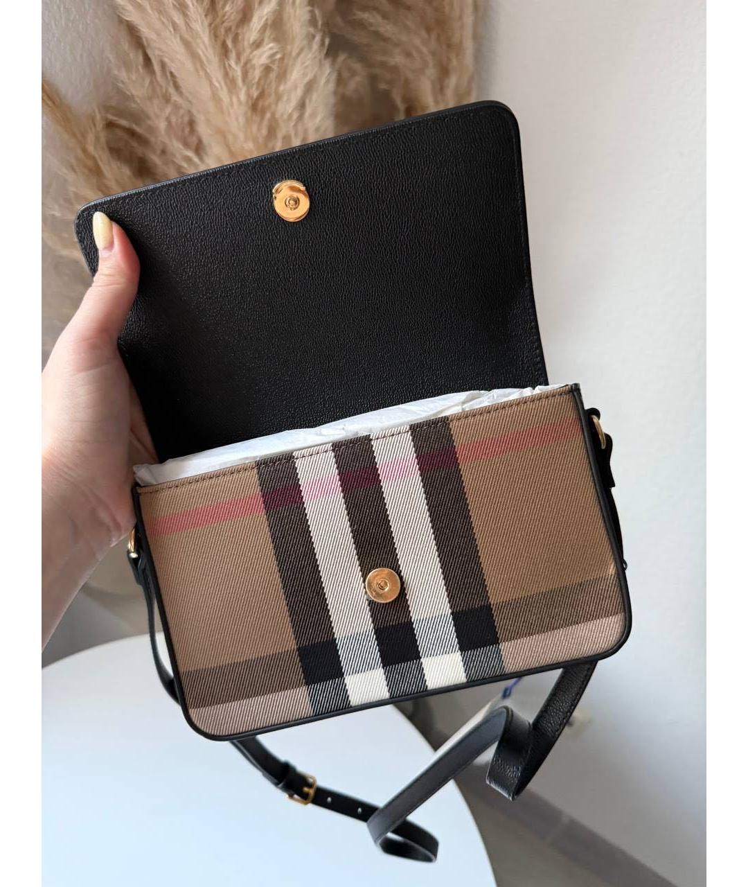 BURBERRY Черная кожаная сумка через плечо, фото 3