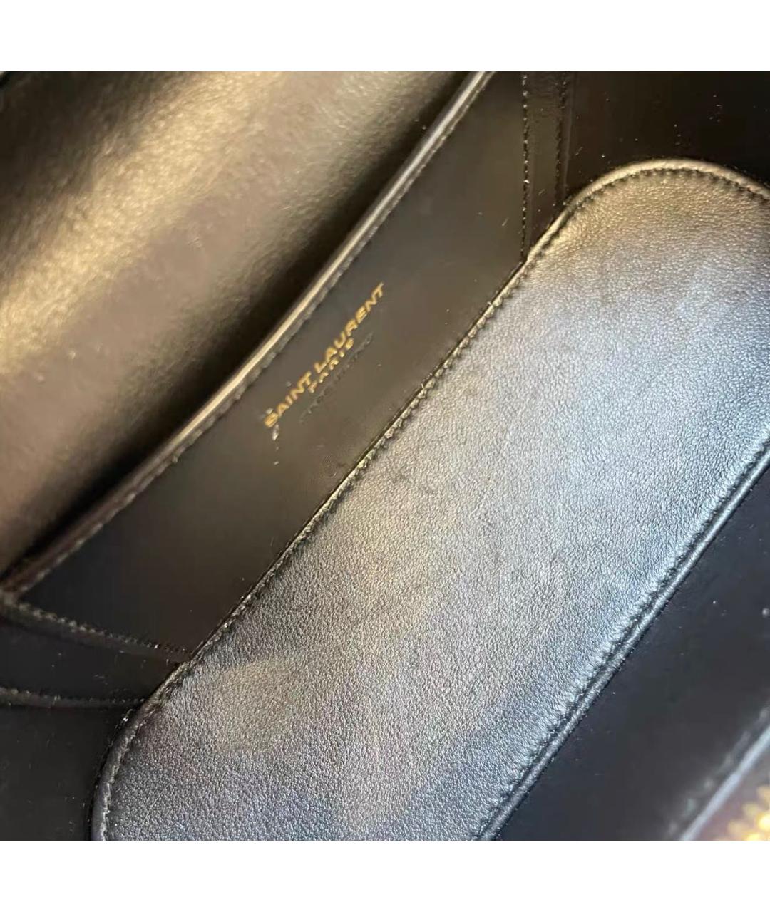 SAINT LAURENT Черная кожаная сумка через плечо, фото 6