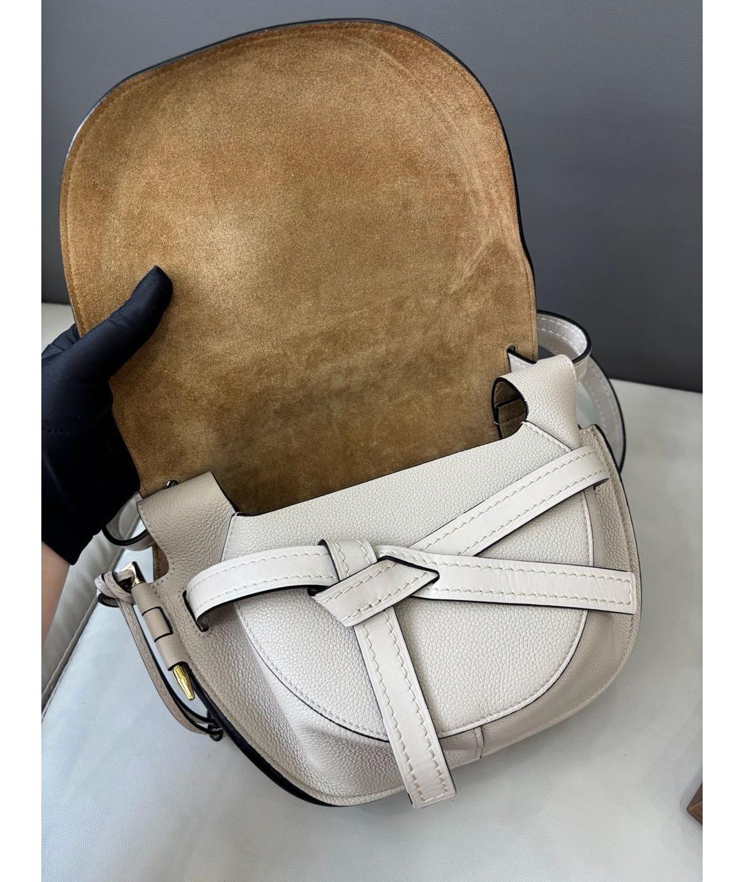 LOEWE Бежевая кожаная сумка через плечо, фото 6