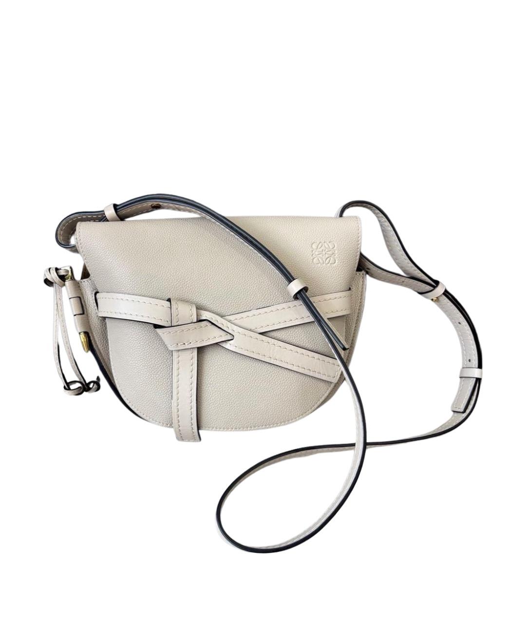 LOEWE Бежевая кожаная сумка через плечо, фото 1