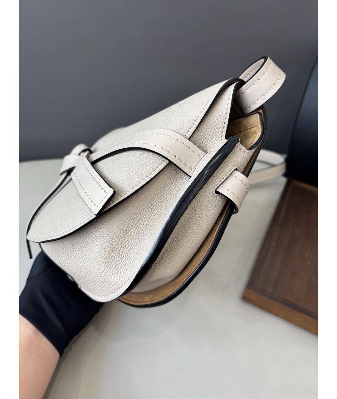 LOEWE Бежевая кожаная сумка через плечо, фото 3