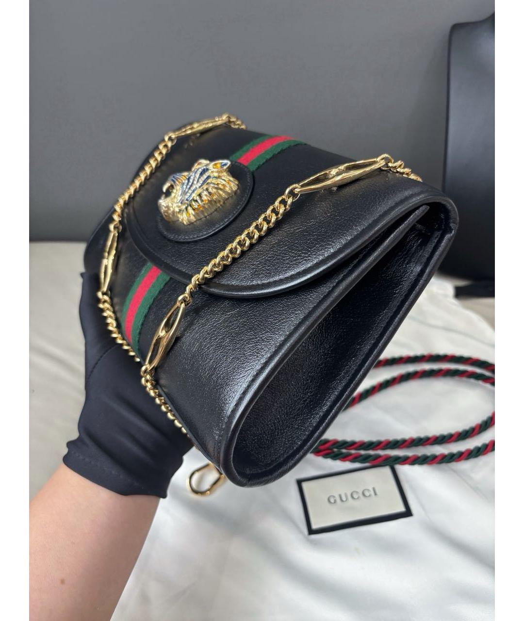 GUCCI Черная кожаная сумка через плечо, фото 3
