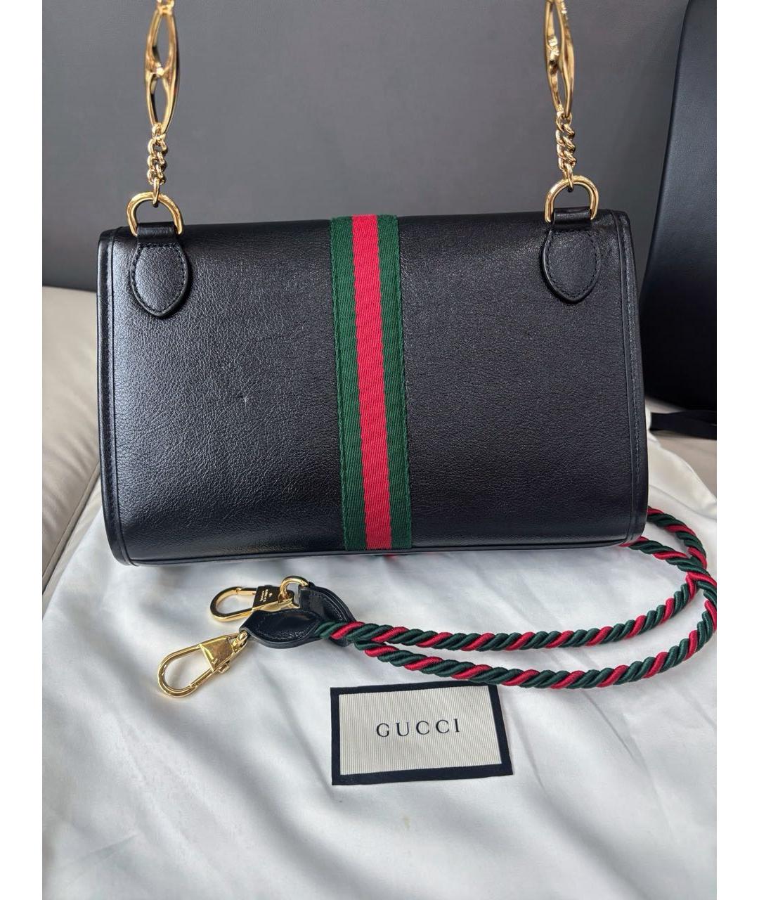 GUCCI Черная кожаная сумка через плечо, фото 4
