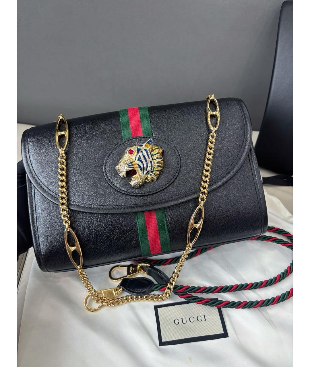 GUCCI Черная кожаная сумка через плечо, фото 2
