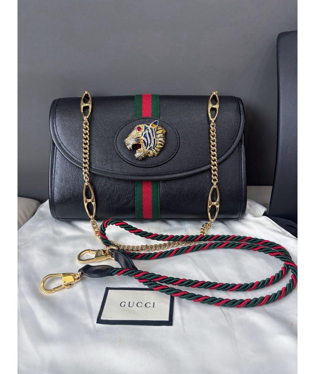 GUCCI Черная кожаная сумка через плечо, фото 8