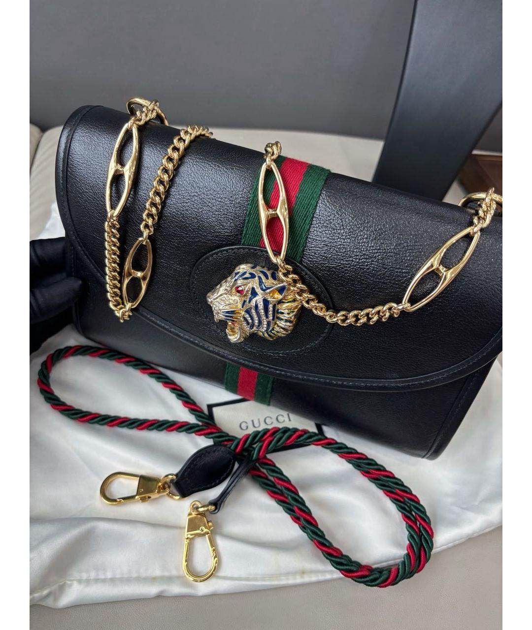 GUCCI Черная кожаная сумка через плечо, фото 7
