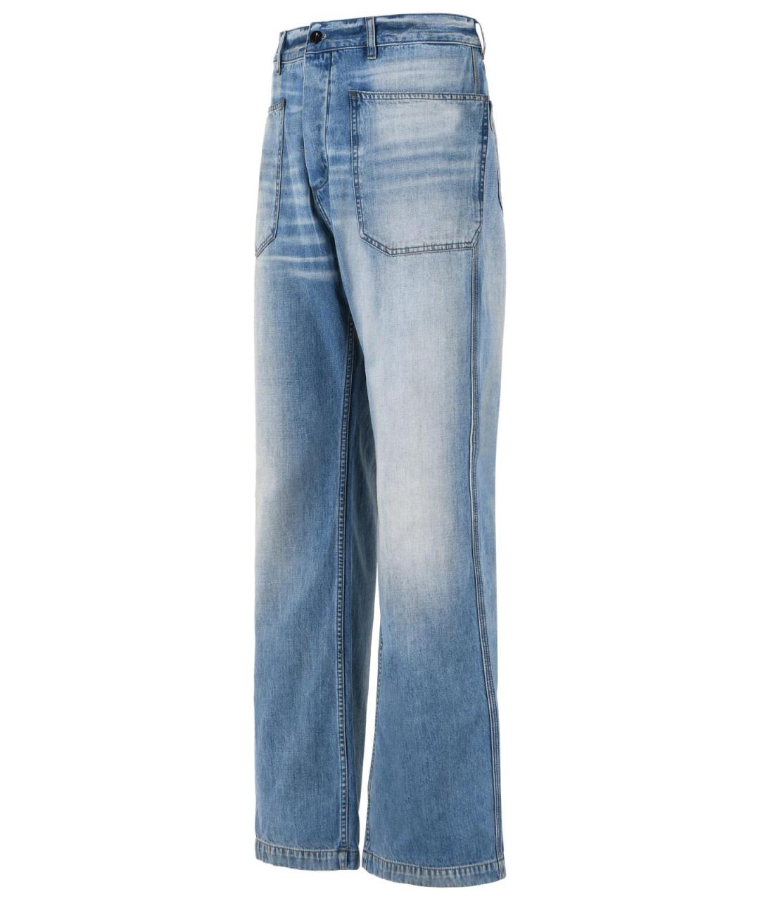 ACNE STUDIOS Синие хлопковые прямые джинсы, фото 2