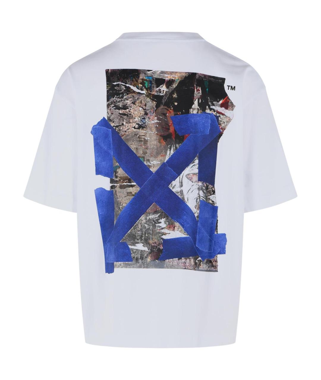 OFF-WHITE Белая хлопковая футболка, фото 3