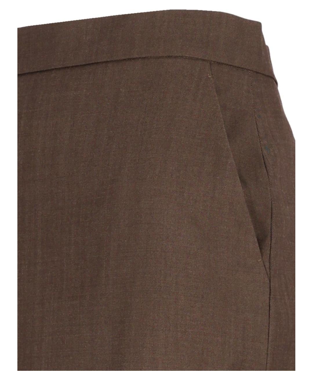 MAX MARA Коричневая шерстяная юбка миди, фото 5