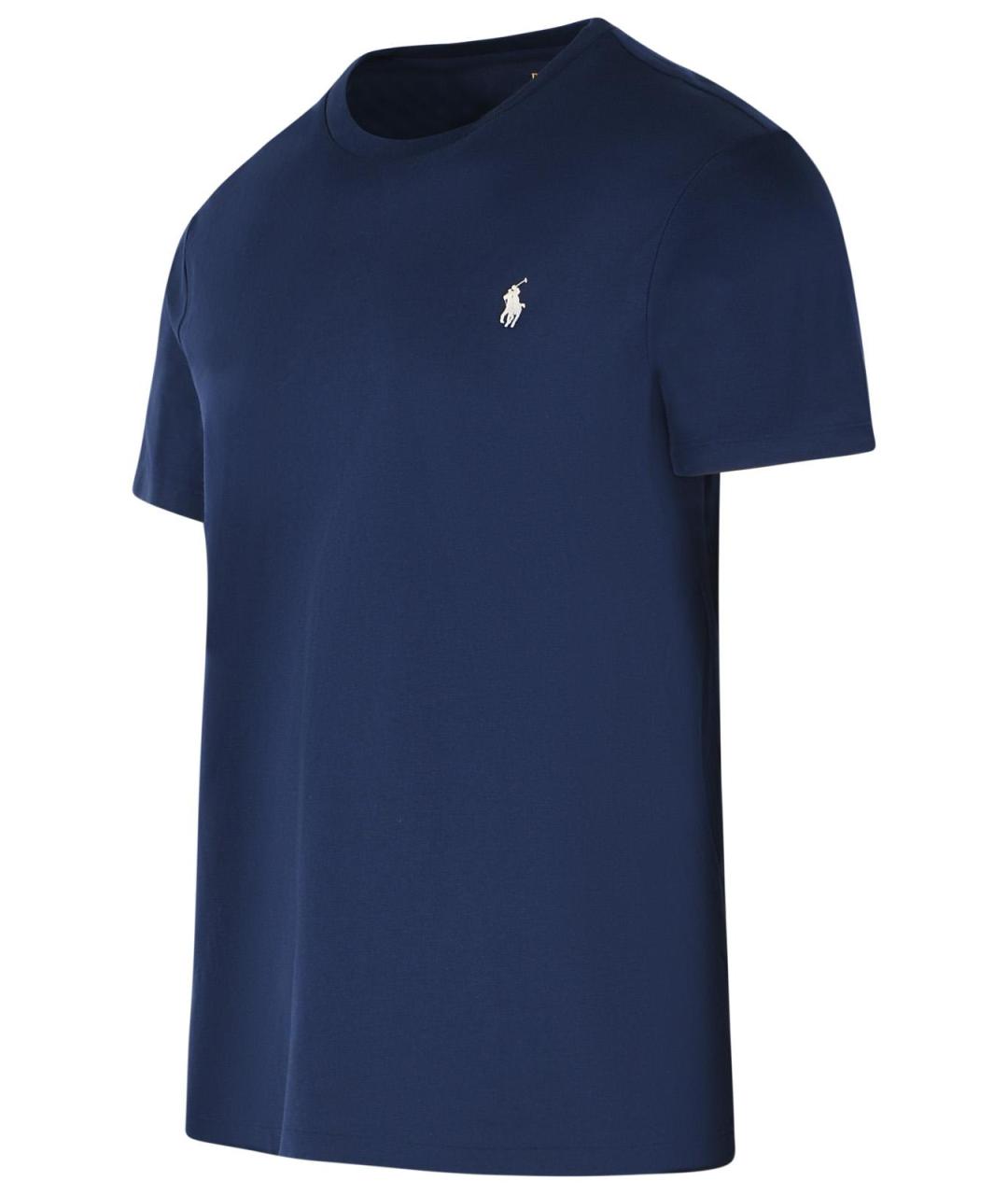 POLO RALPH LAUREN Темно-синяя хлопковая футболка, фото 2