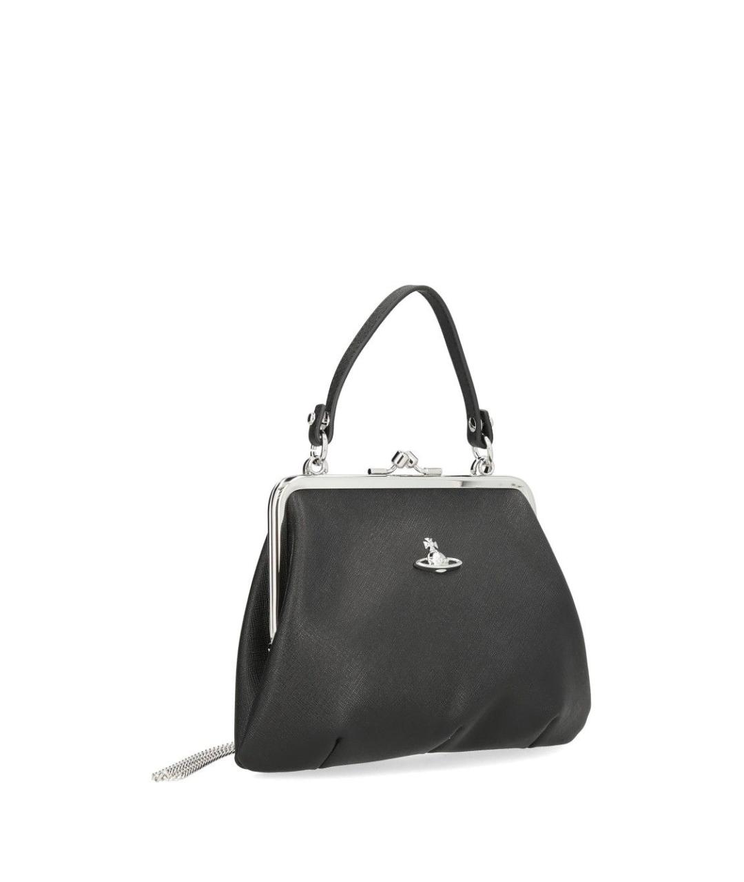 VIVIENNE WESTWOOD Черная сумка с короткими ручками из искусственной кожи, фото 2