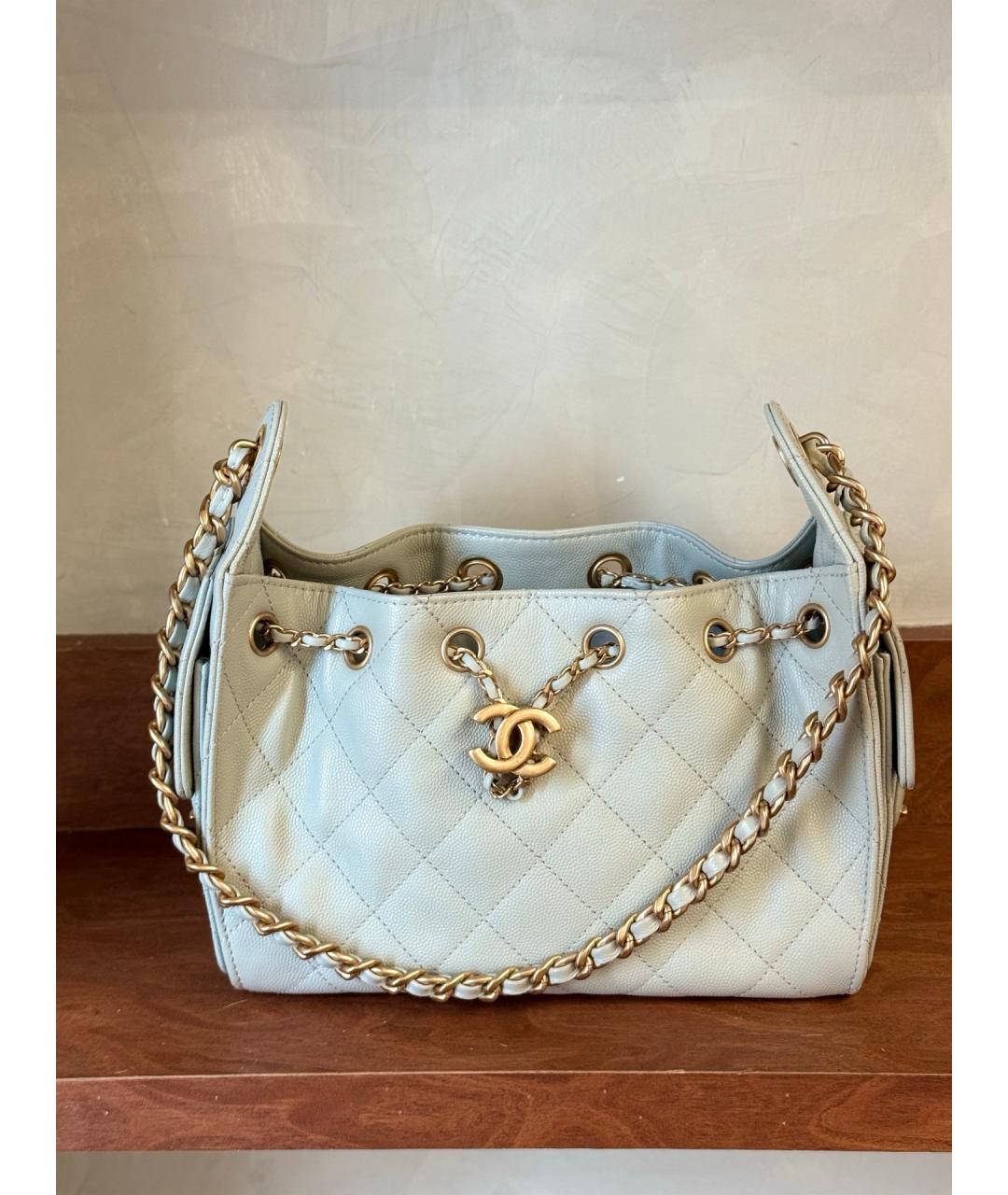 CHANEL Салатовая кожаная сумка через плечо, фото 9