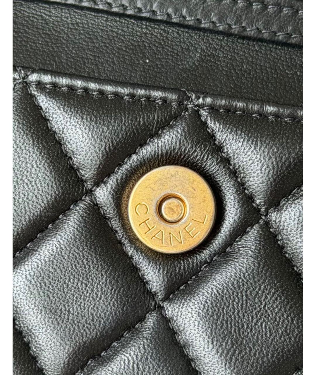 CHANEL Черная кожаная сумка через плечо, фото 4