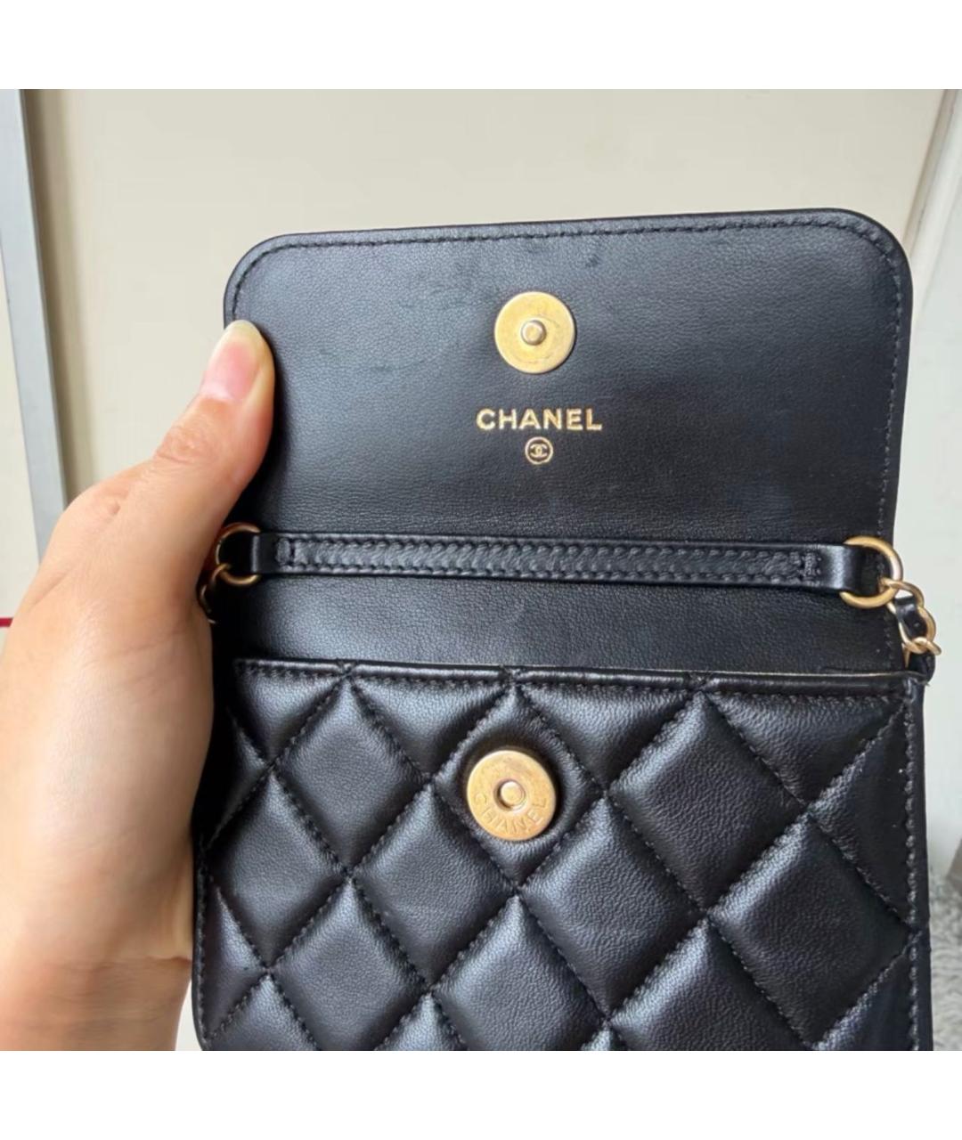 CHANEL Черная кожаная сумка через плечо, фото 3