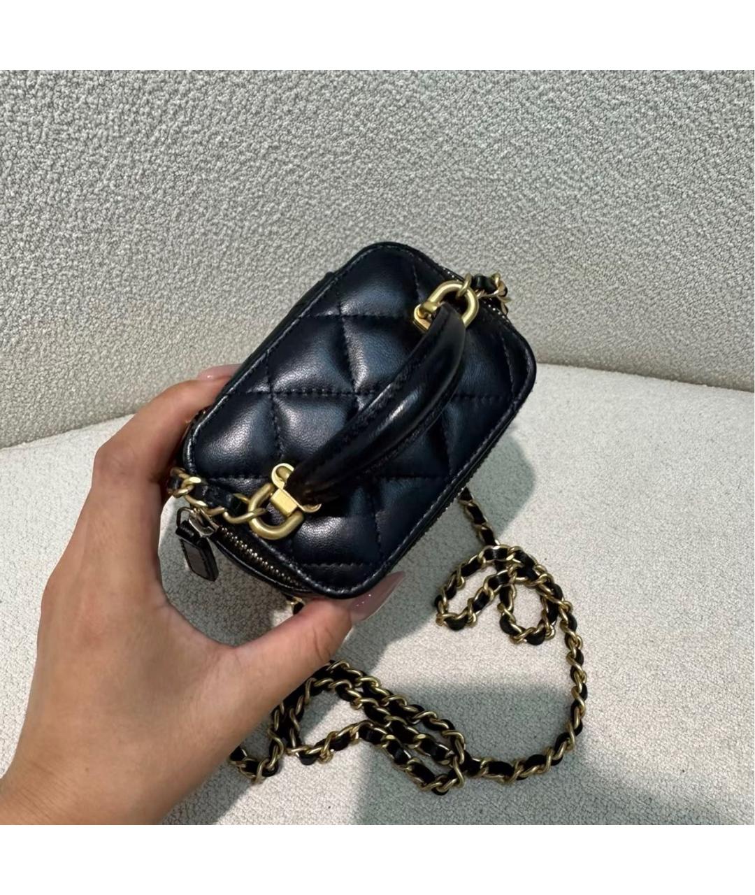 CHANEL Черная кожаная сумка через плечо, фото 3