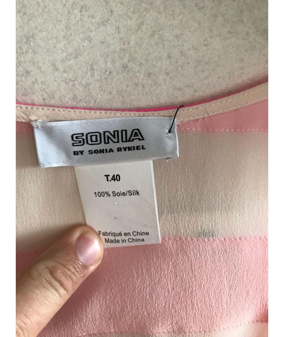 SONIA RYKIEL Розовая шелковая майка, фото 2