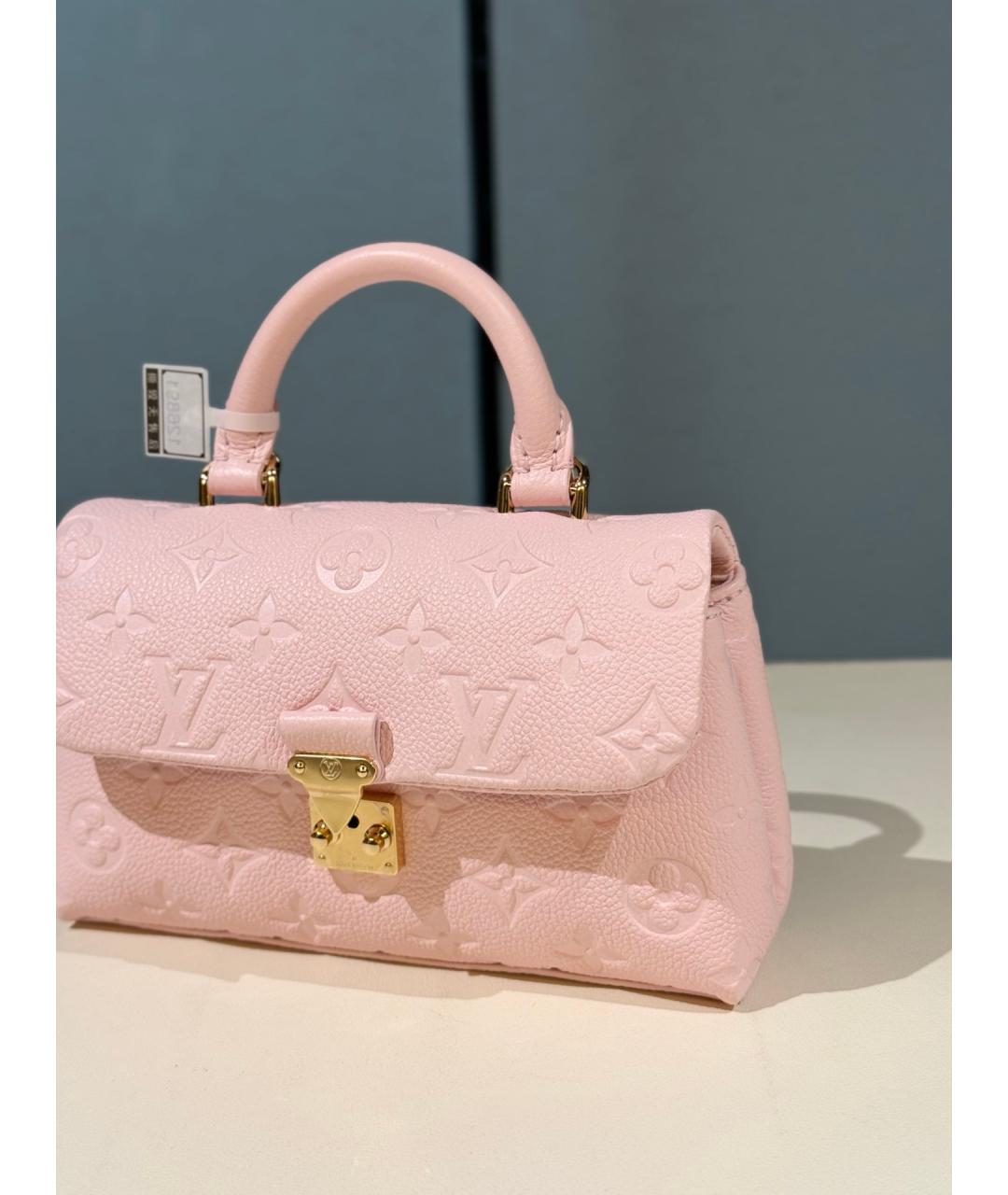 LOUIS VUITTON Розовая кожаная сумка с короткими ручками, фото 3