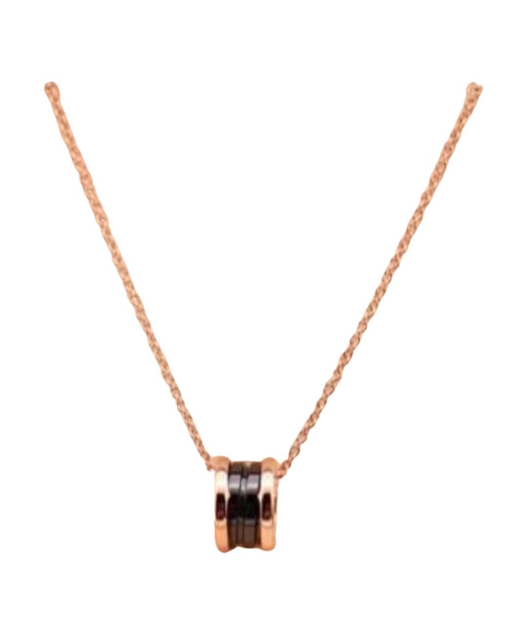 BVLGARI Черное колье из розового золота, фото 1