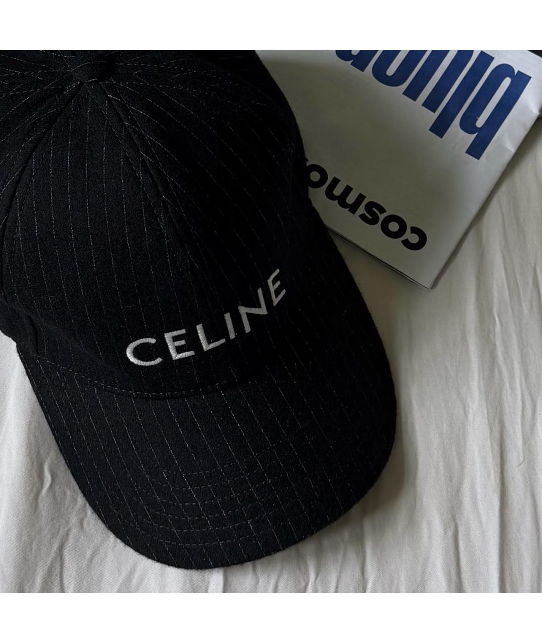 CELINE Черная хлопковая кепка, фото 4